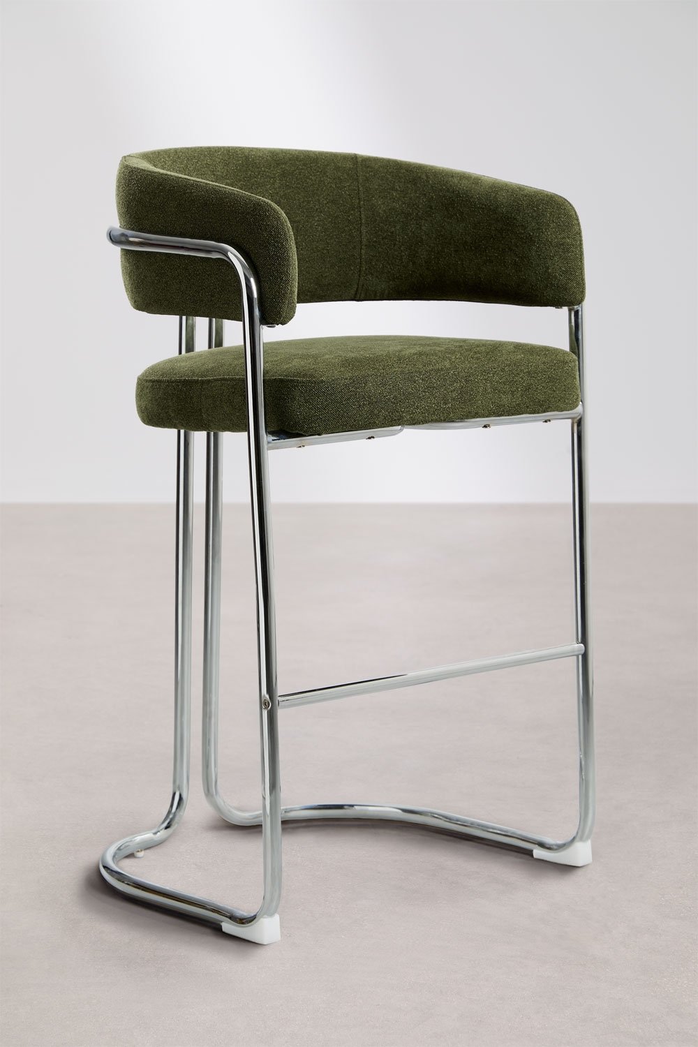 Hoher Hocker mit gepolsterter Rückenlehne und Eisen Zantria, Galeriebild 3