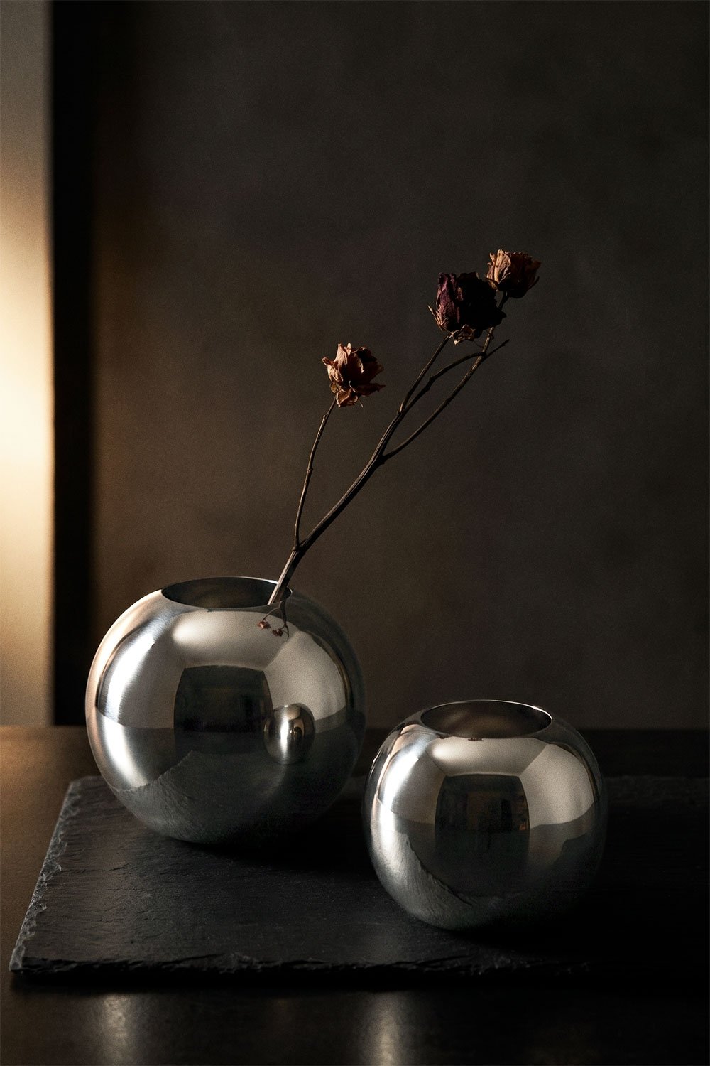 Set aus 2 Vasen aus Stahl Brania, Galeriebild 1