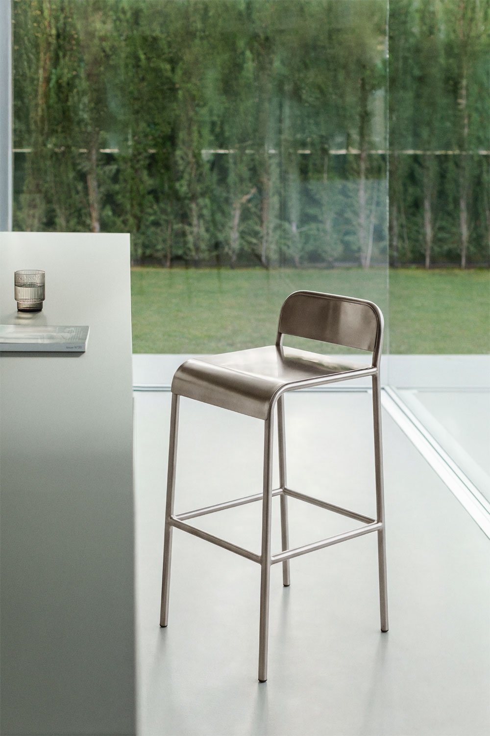 Hoher Hocker aus Edelstahl Narnial, Galeriebild 1