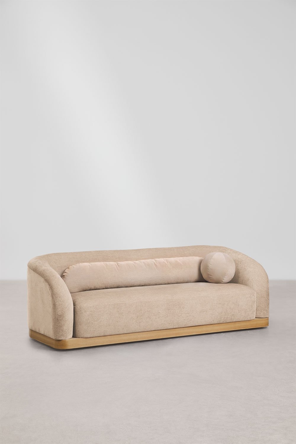 3-Sitzer-Sofa aus Chenille und Kautschukholz Zofli, Galeriebild 3