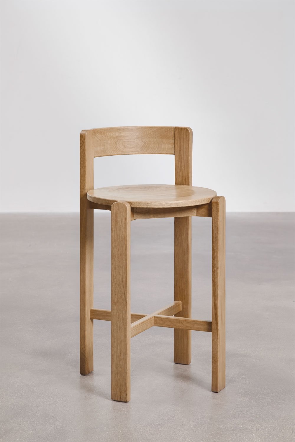 Hoher Hocker aus Eichenholz Noreli, Galeriebild 3