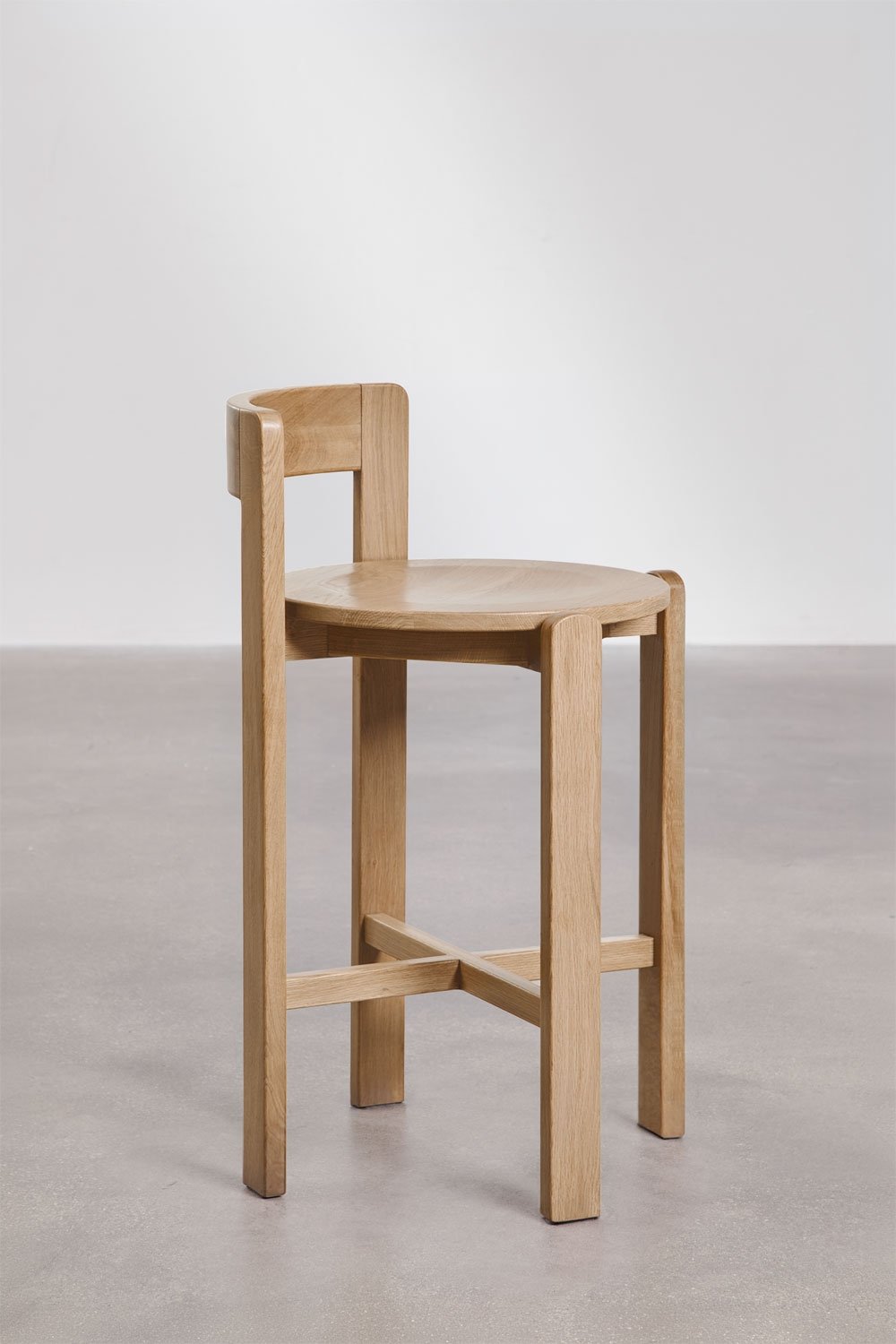Hoher Hocker aus Eichenholz Noreli, Galeriebild 4
