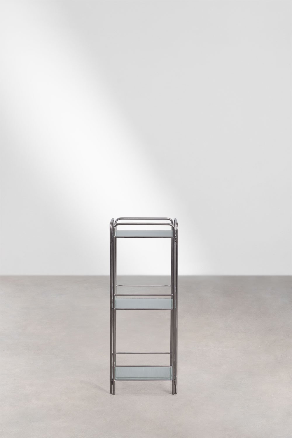 Badezimmerregal 30x80 cm aus Edelstahl und Glas Idunai, Galeriebild 5