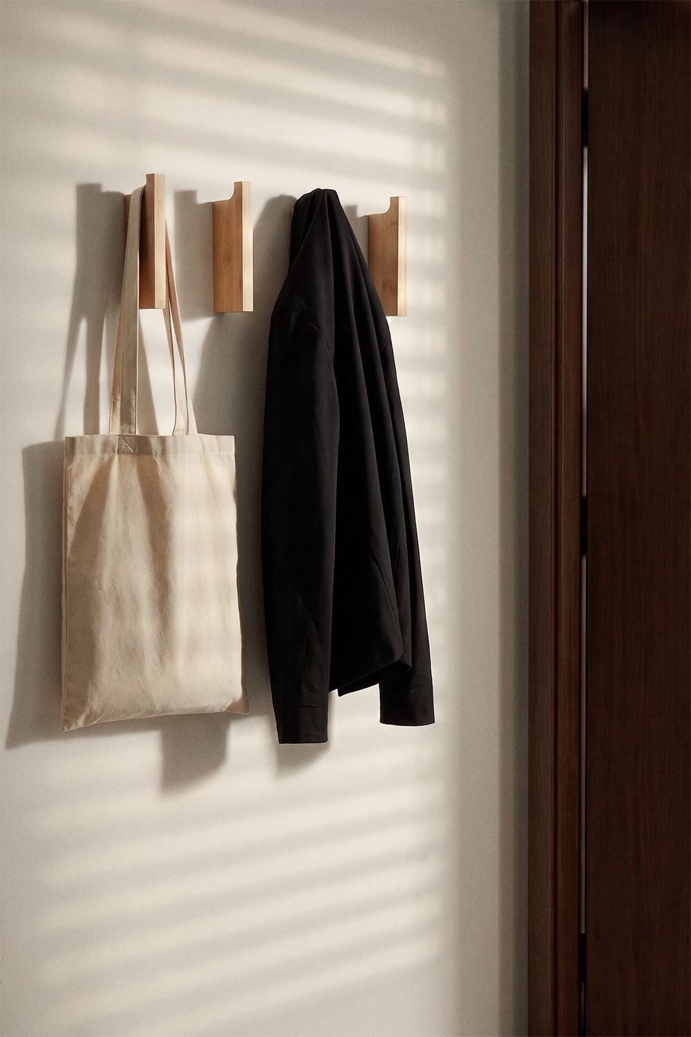 Pack mit 4 Wandhaken aus Bambus Ambroz, Galeriebild 1