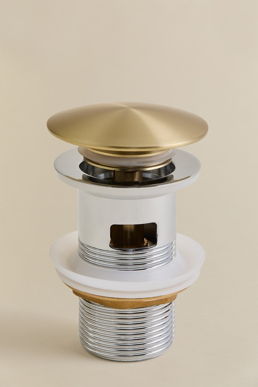 Set aus eingebautem Naturstein-Waschtischarmatur Gilstoin und Click-Clack-Abflussventil aus Messing Orveta, Galeriebild 4