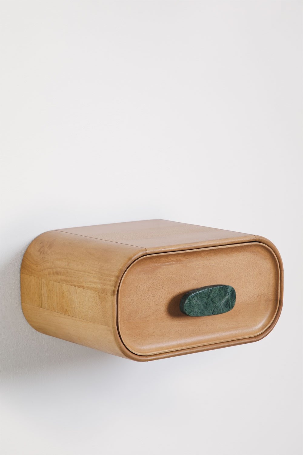 Pack mit 2 schwebenden Nachttischen 50x35 cm aus Mangoholz und Naturstein Kivalina, Galeriebild 3