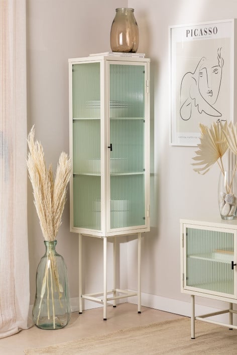 Vitrine mit 1 Tür aus Metall und Glas Vertal