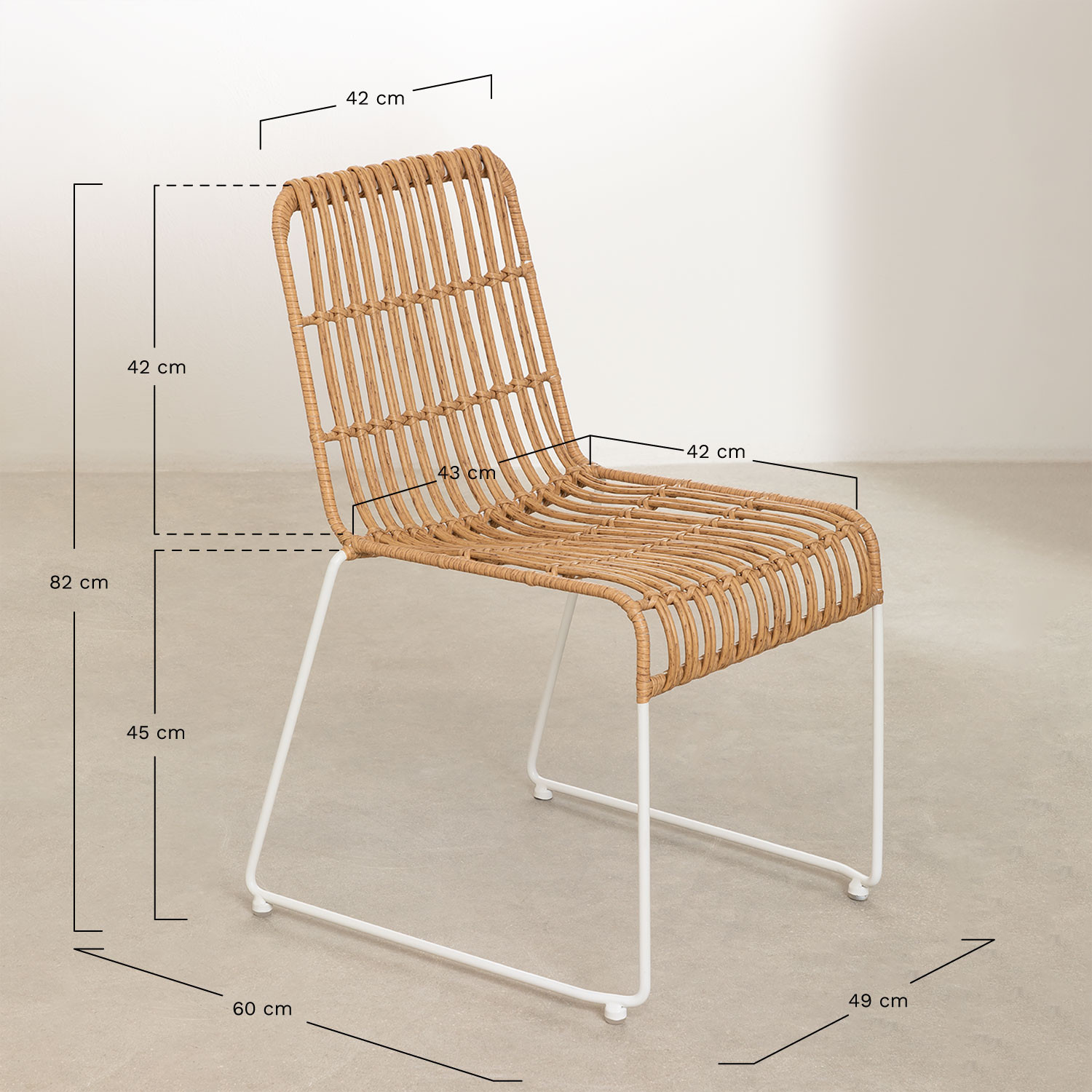 Silla de Comedor en Ratán Sintético Aroa - SKLUM