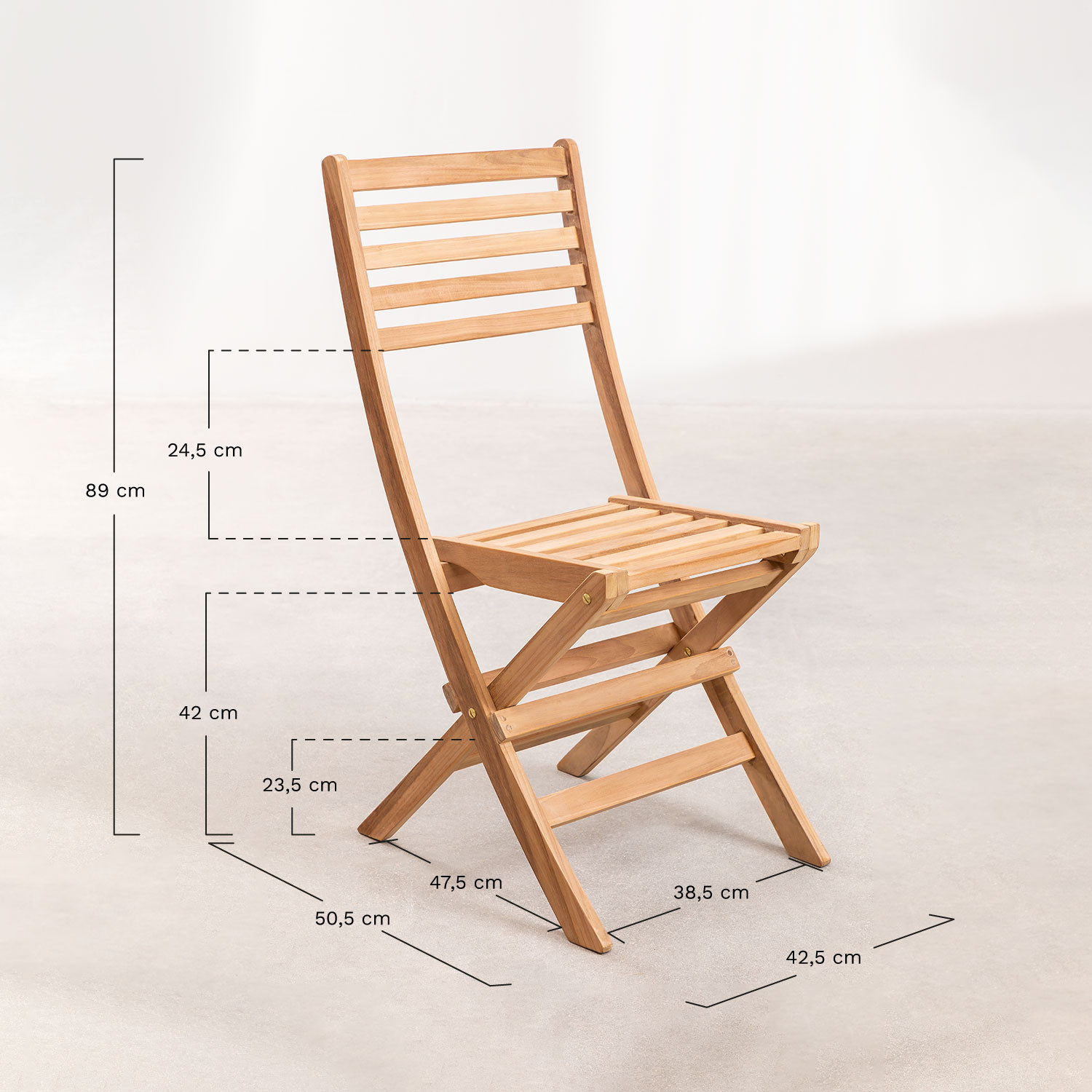Silla Plegable de Jardín en Madera de Teca Nicola - SKLUM