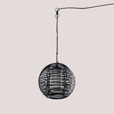 Lámpara De Techo Colgante Para Exterior En Polietileno Bissel Negro - Sklum