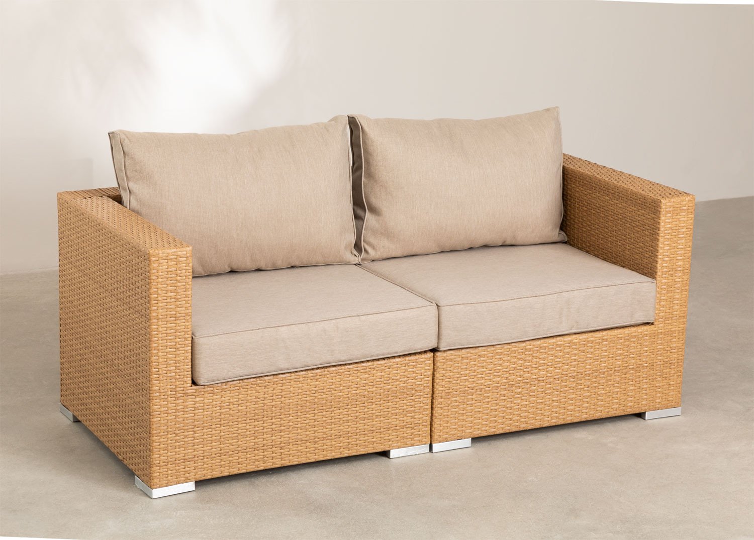 Sofá de Jardín 2 Plazas en Ratán Sintético Jeven SKLUM