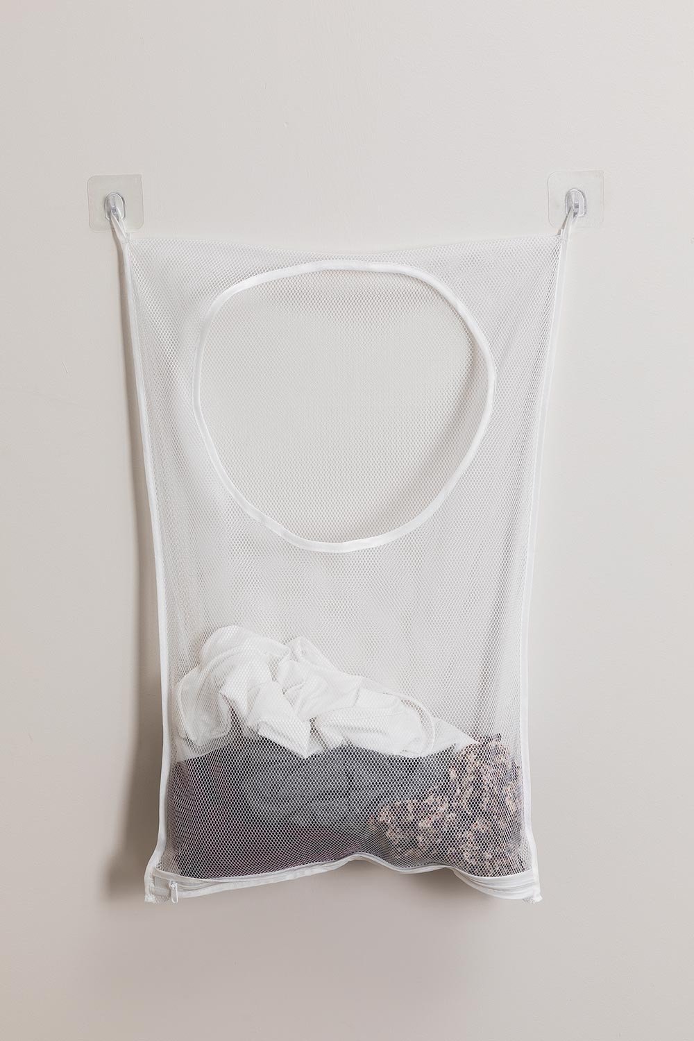Cesto de la ropa sucia pecho de mimbre blanco tapa rectangular WxDxH  48x36x62cm -  España