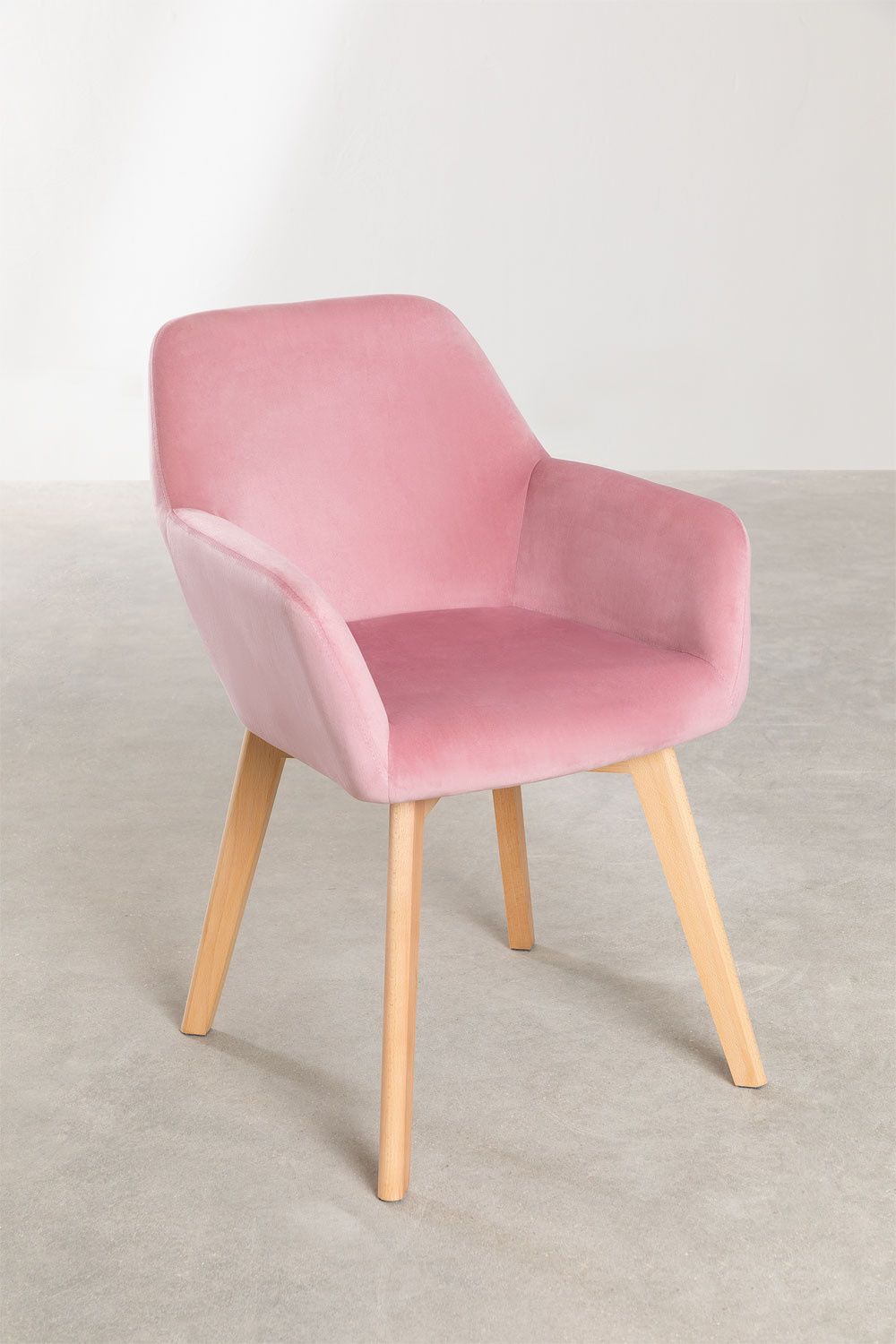 Silla de Comedor con Reposabrazos en Terciopelo Ervi - SKLUM