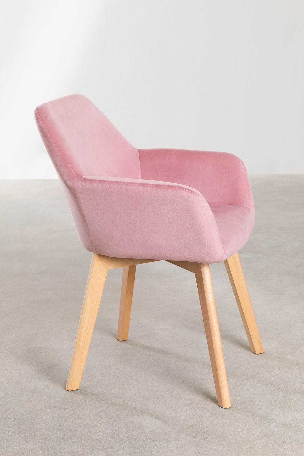 Silla de Comedor con Reposabrazos en Terciopelo Ervi - SKLUM