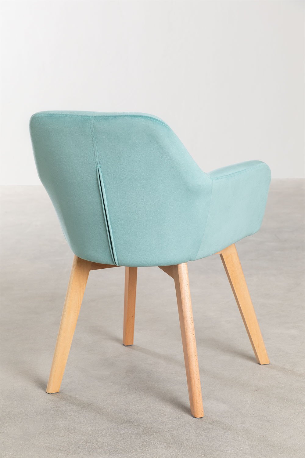 Silla de Comedor con Reposabrazos en Terciopelo Ervi - SKLUM