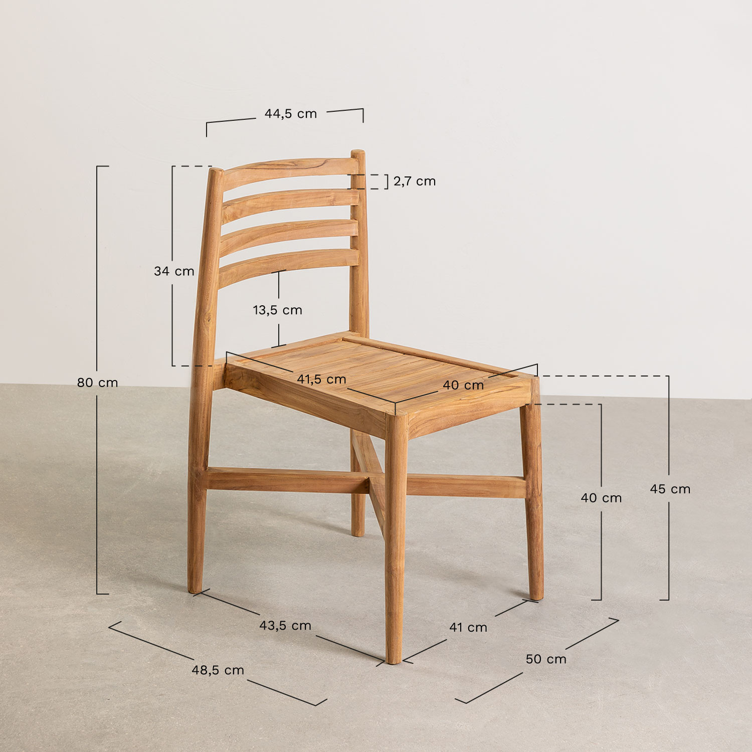 Silla de Jardín en Madera de Teca Attila - SKLUM