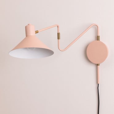 Lámpara De Pared Orientable En Hierro Lizz Rosa Claro - Sklum