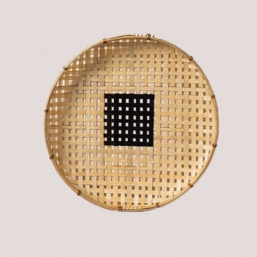 Plato Decorativo Redondo En Bambú Kudri Ø30 Cm - Sklum