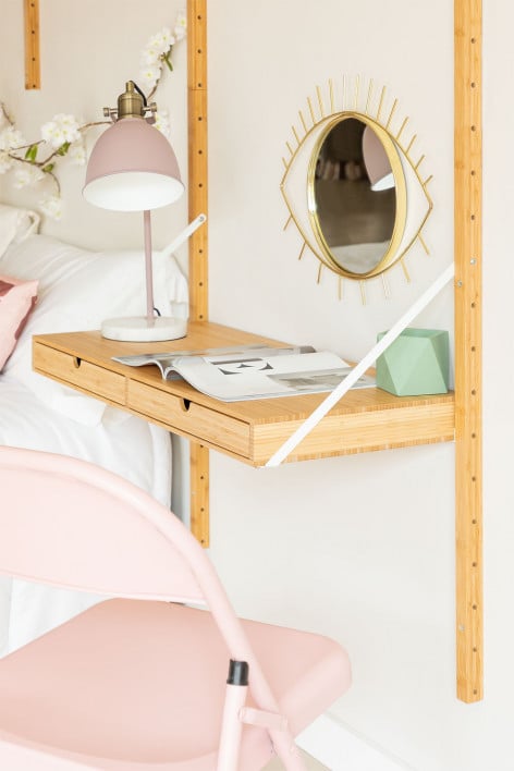 Estantería modular de pared en bambú Kolex