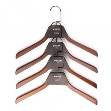 Set De 4 Perchas Rita Madera Marrón Madera Oscura - Sklum