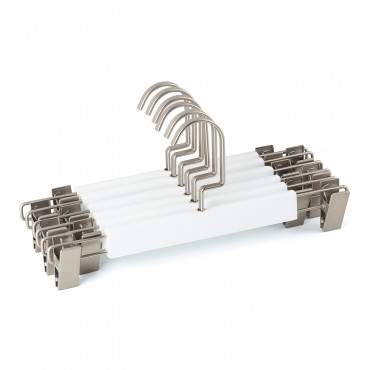 Set De 6 Perchas Rita Con Pinza Blanco - Sklum