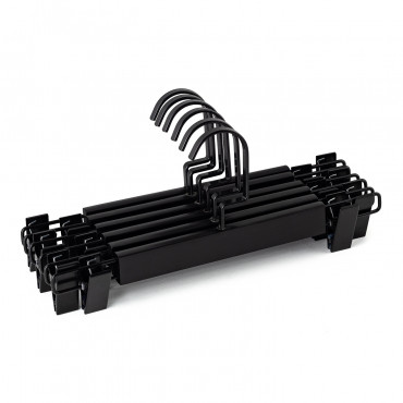 Pack De 6 Perchas Con Pinza En Madera Y Acero Rita Negro - Sklum