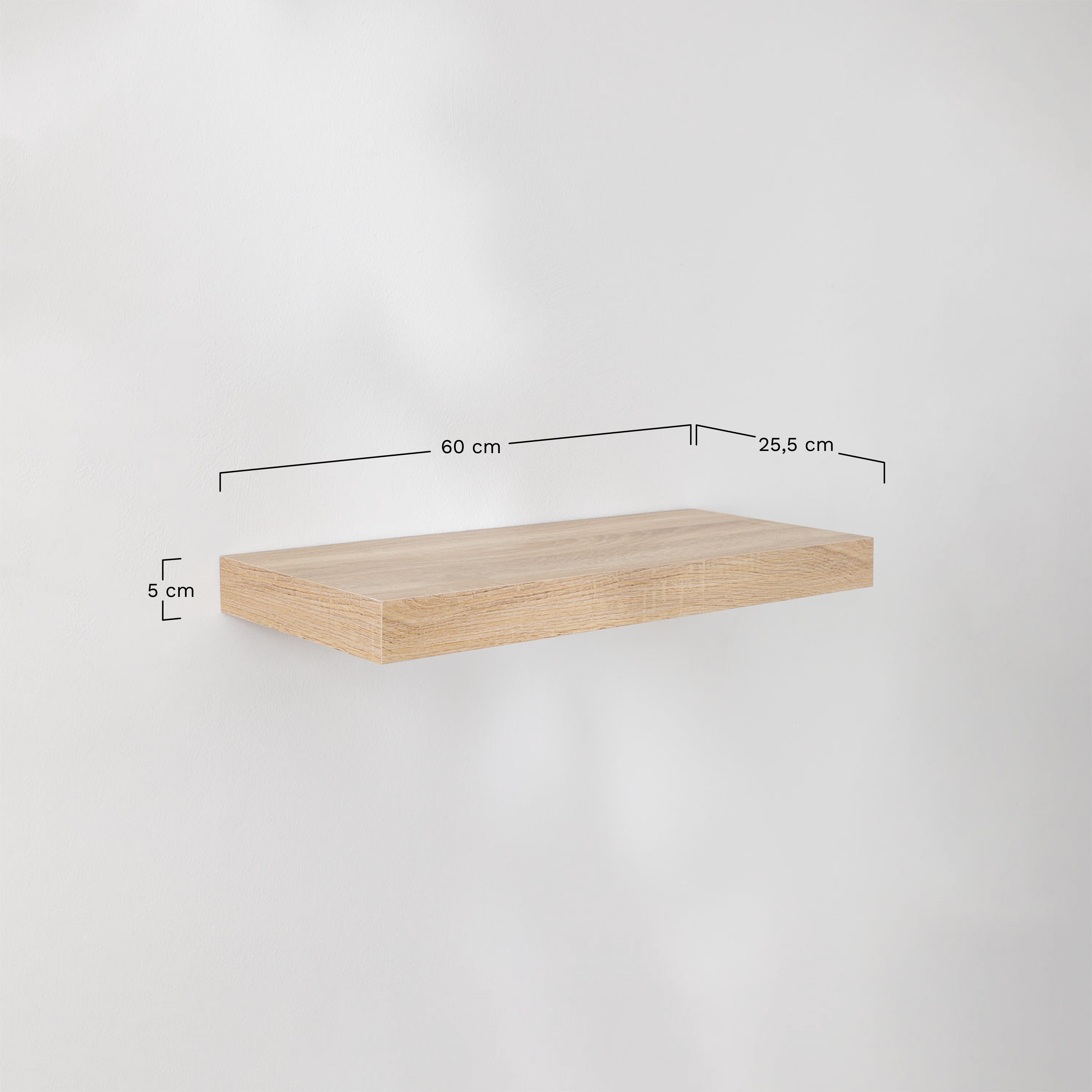 Estante de pared en MDF Jario , medidas