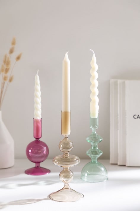 Set de 3 candelabros en cristal Nalyna