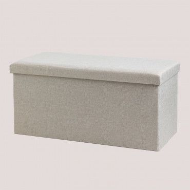 Baúl En Algodón Gipto Beige & ↔︎ 75 Cm - Sklum