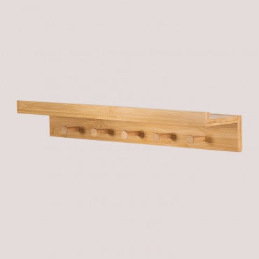 Perchero De Pared Con Estante ↔︎ 60 Cm En Bambú Dareija Bambú - Sklum