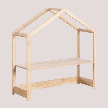 Escritorio Regulable En Altura En Madera De Pino Estudi Kids Madera Natural - Sklum