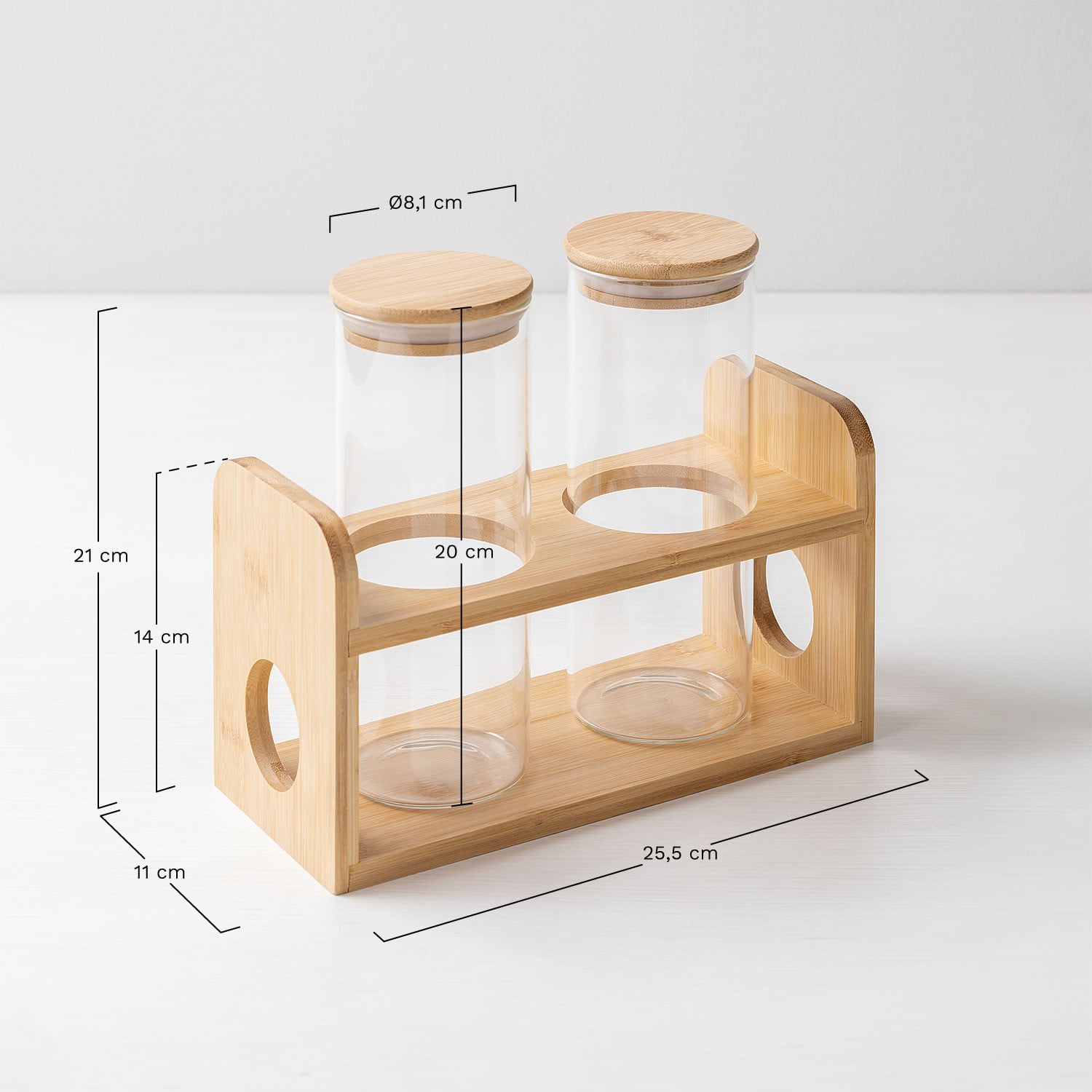 Set de 2 Tarros de Cristal (Ø8,2 cm) Seyne          , medidas