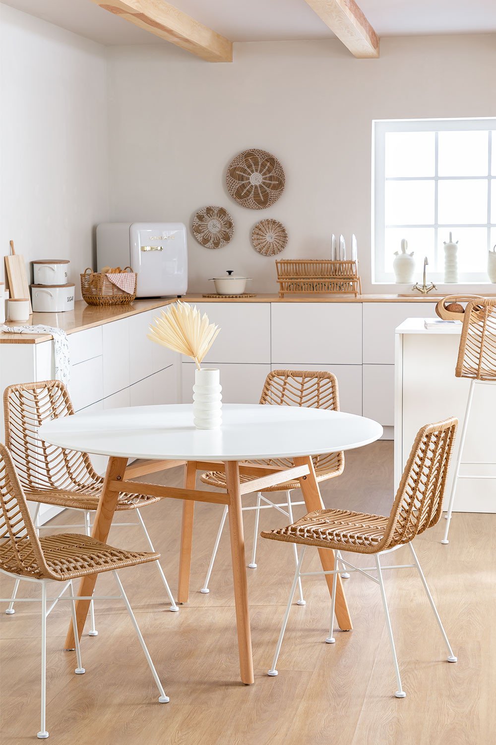 Mesa redonda 60 cm bar cocina comedor diseño moderno escandinavo