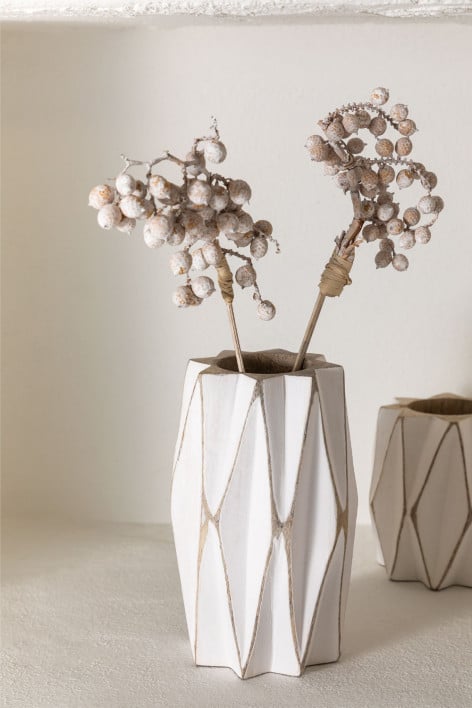 Jarrón decorativo en madera de mango Moura