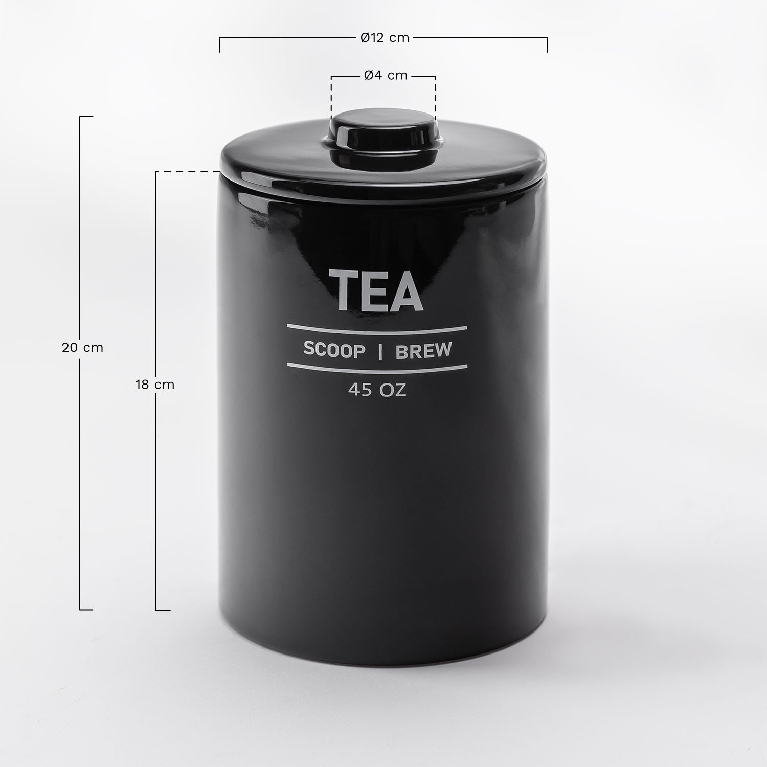 Tarro para Té 127 cl Yorts              , medidas