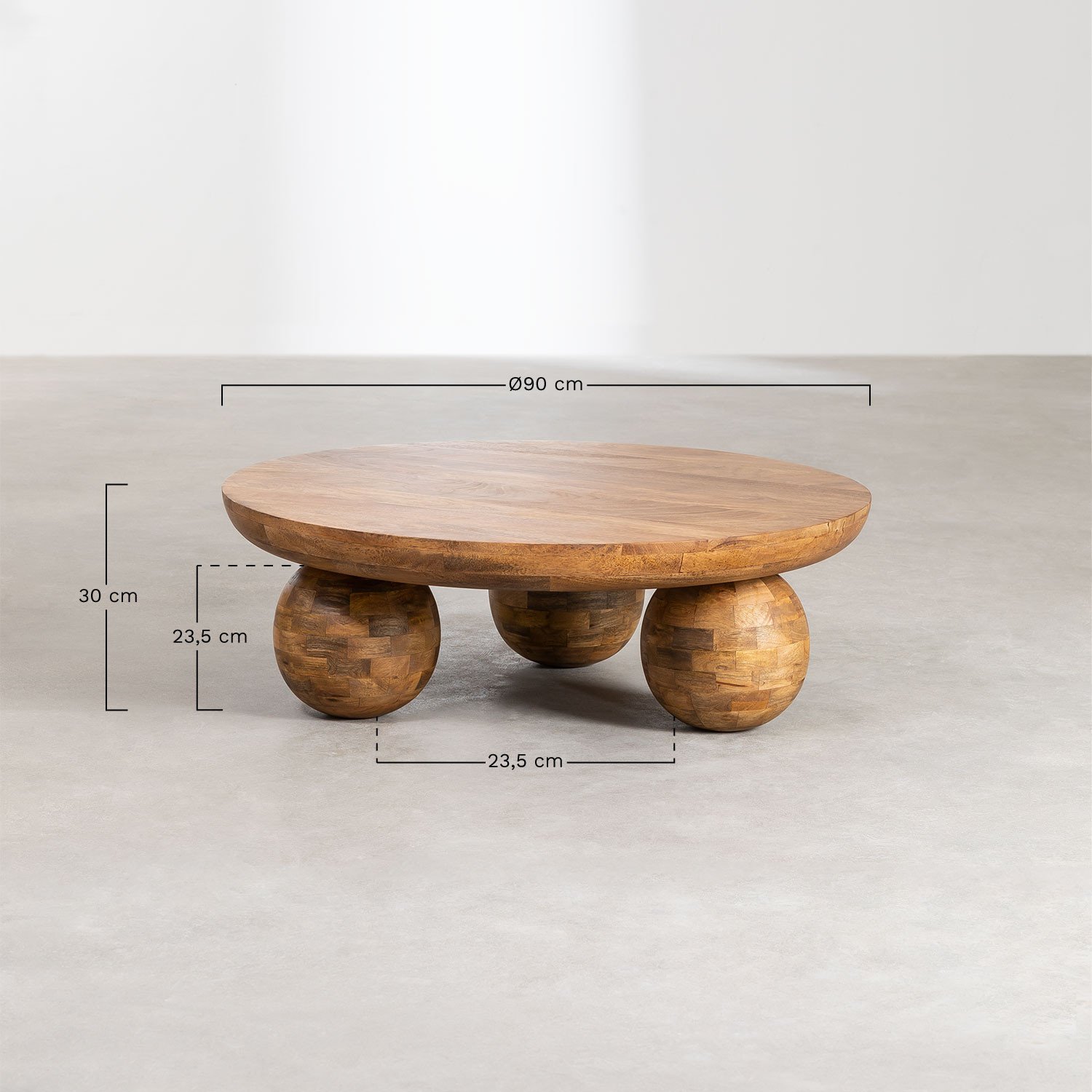 Mesa de Centro en Madera de Mango Cotia     , medidas