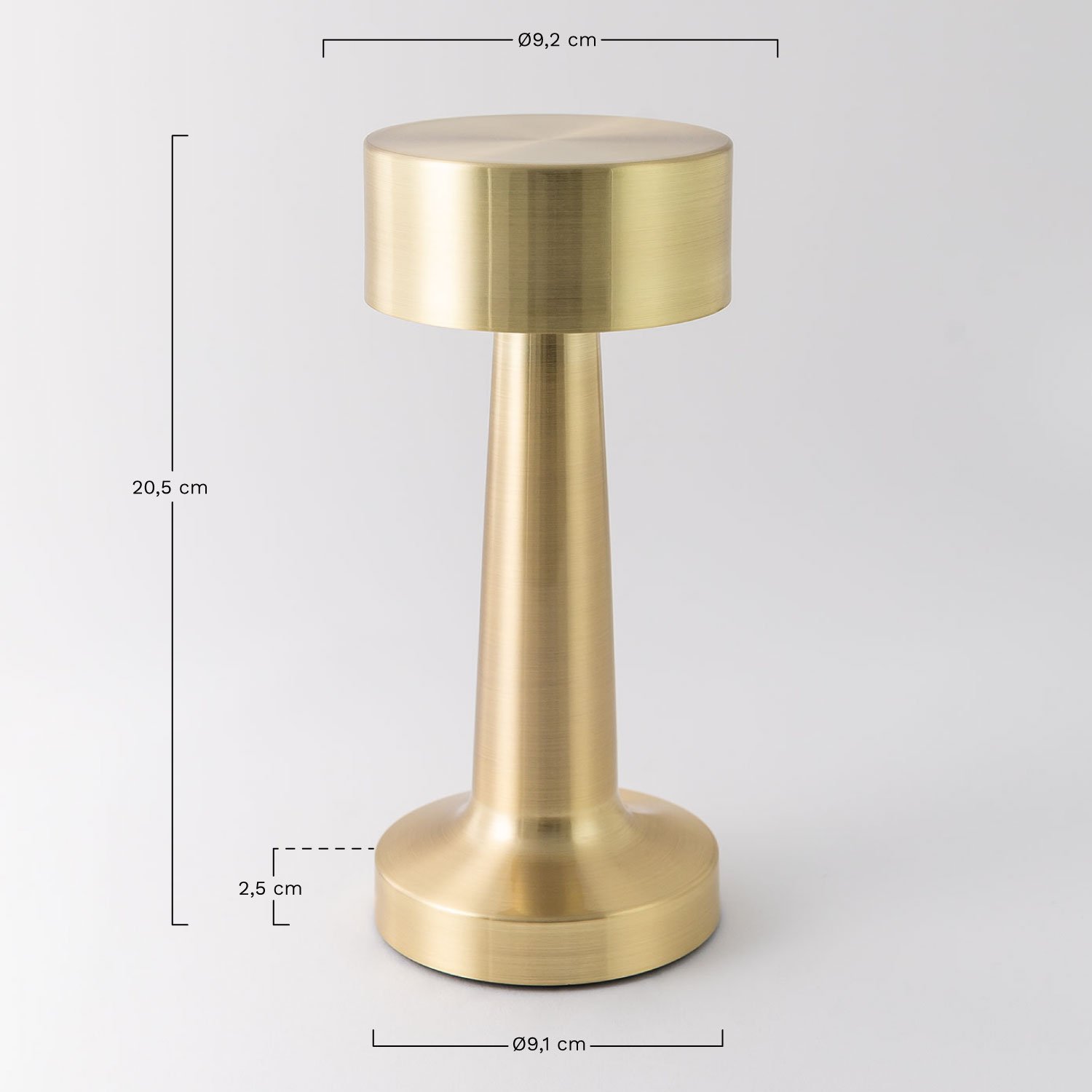Lámpara de Mesa LED Inalámbrica Mull, medidas