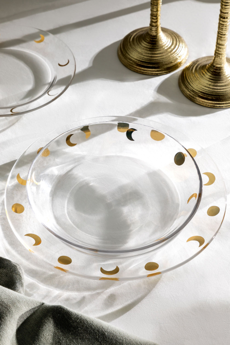 Pack de 4 platos hondos en cristal Exton