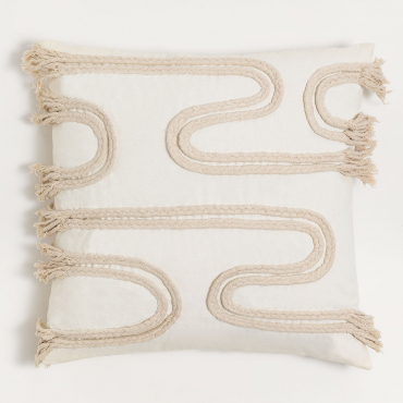 Cojín Cuadrado En Algodón (45x45 Cm) Reni Beige Lino - Sklum