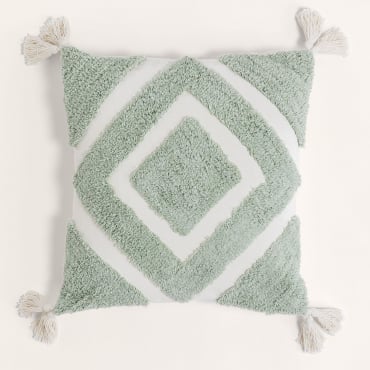 Cojín Cuadrado En Algodón (45x45 Cm) Sowyer Mousse Celadón - Sklum