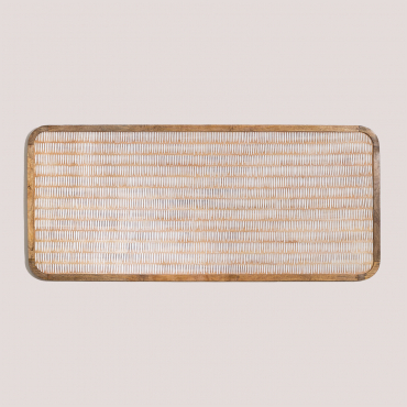 Cabecero Para Cama De 150 Cm En Madera De Mango Yulara Natural - Blanco & 150 Cm - Sklum