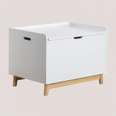 Baúl Juguetero En Mdf Y Madera De Pino Tom Kids Blanco - Sklum