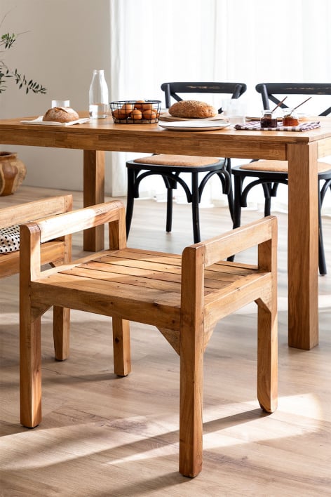 Banqueta con Reposabrazos en Madera Reciclada Parans