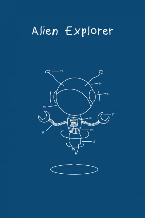 Póster 70x50 cm luminiscente Esttels