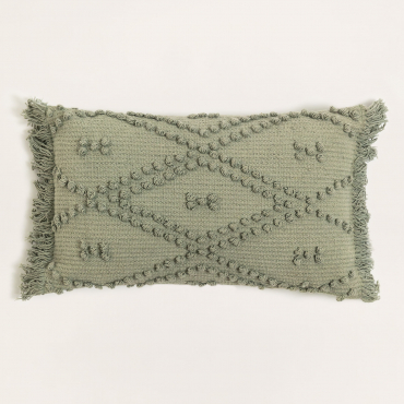 Cojín De Algodón (32x52 Cm) Susu Verde Caqui - Sklum