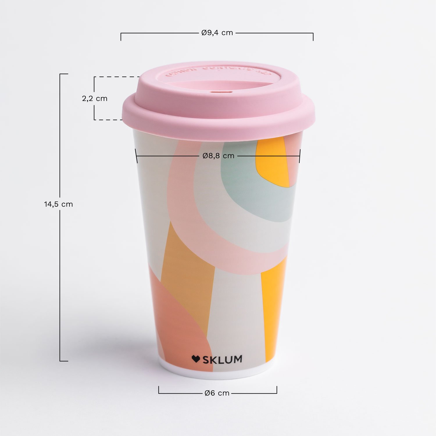 Vaso reutilizable 48cl Poreite, medidas