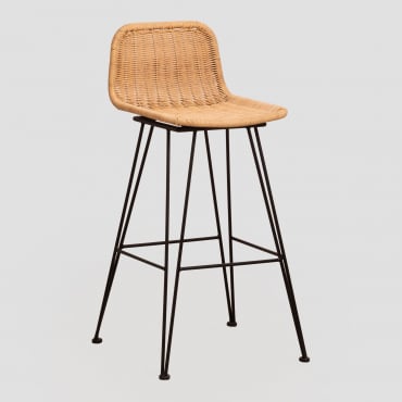 Pack De 4 Taburetes De Jardín En Mimbre Sunset Vali ↑75 Cm - Sklum