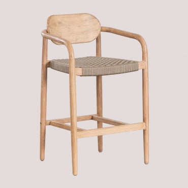 Taburete alto de madera marrón trigo ↑66,5 cm NAELE - Sklum