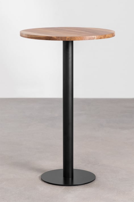 Mesa alta de bar redonda en madera de acacia Macchiato - Ø70 cm