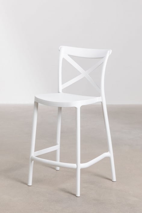 Pack de 2 taburetes altos 65 cm apilables en polipropileno blanco Otax - Blanco